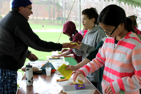 NoVA Outside School Environmental Action Showcase making paper