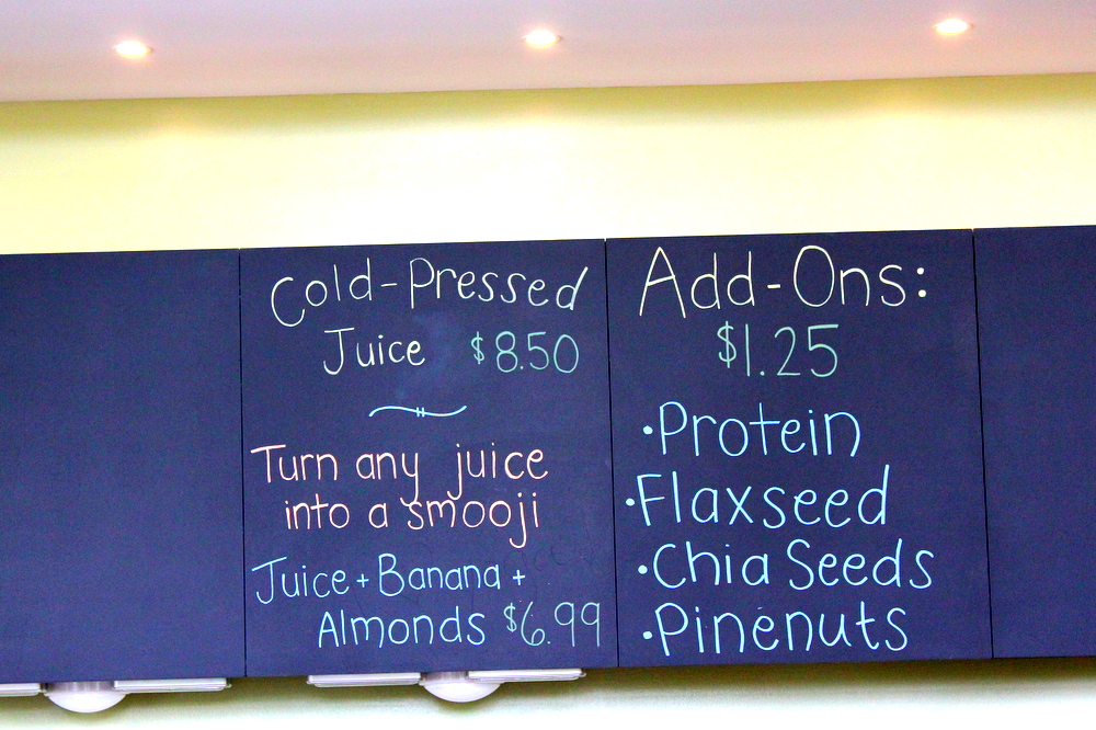 Ease Yoga Cafe by Mindful Healthy Life - cafe board