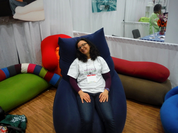 Mindful Healthy Life in Yogibo bean bag at DC Green Festival 6-5-15