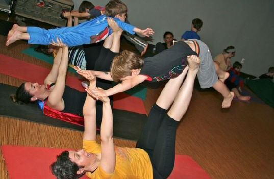 family yoga lil omm airplane