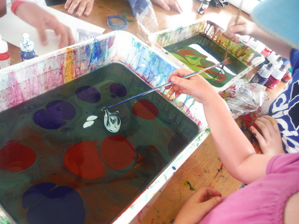 World Children's Festival 2015 - marbling - water and paint  - by Mindful Healthy Life