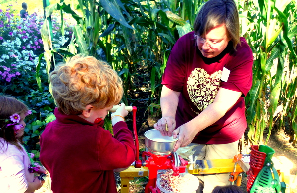 Arcadia Farm Grinding Corn Fall Funtacular 2014