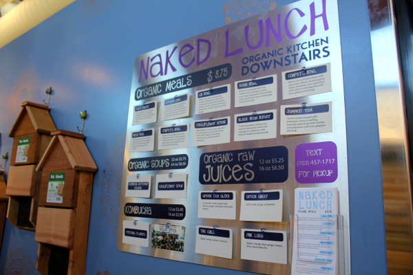 Moms Organic Market Arlington opening by Mindful Healthy Life - Naked Lunch menu upstairs