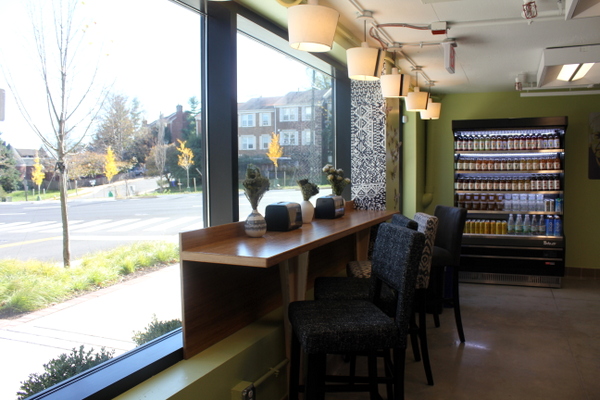 Moms Organic Market Arlington opening by Mindful Healthy Life - seating in Naked Lunch