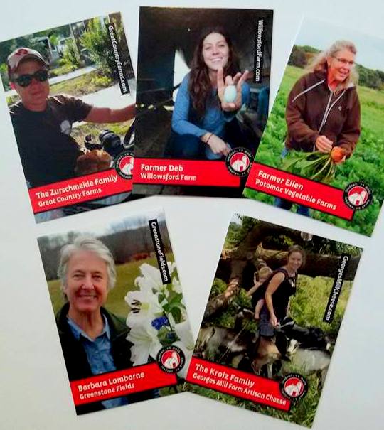 5 Loudoun County farmer trading cards