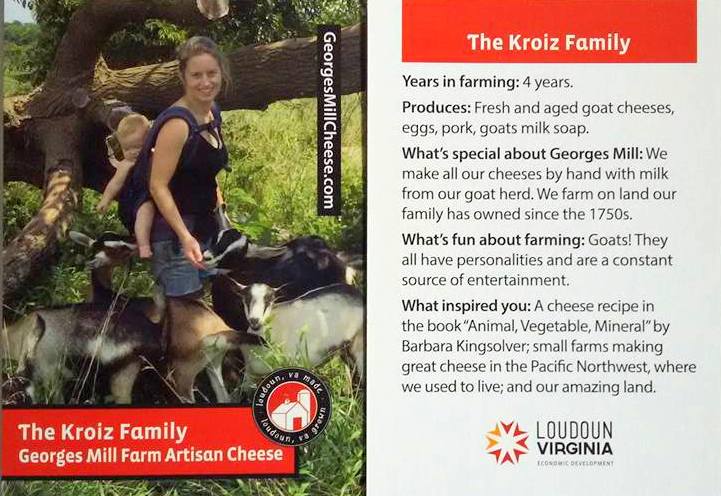 Loudoun County farmer trading card - Kroiz Family Georges Mill Farm