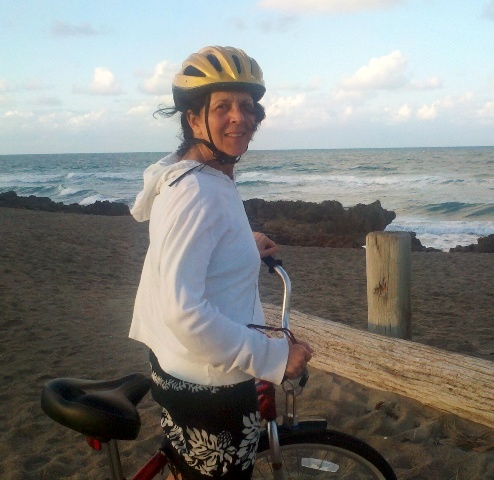 JJ beach on bike photo