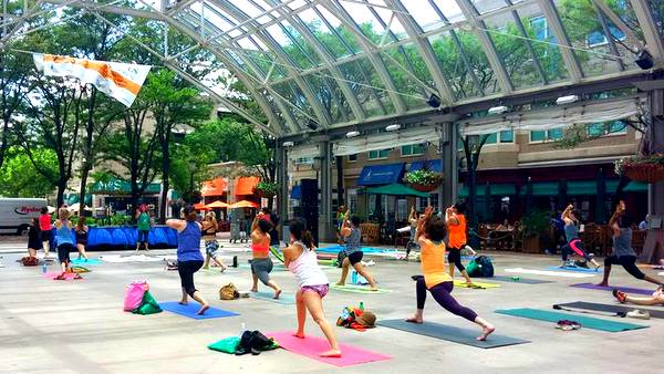 2016 Love Your Body Yoga Festival group class standing pose