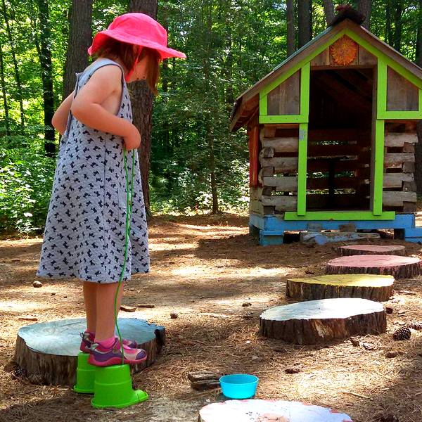 Annmarie Sculpture Garden Fairy Lolly stilts and house