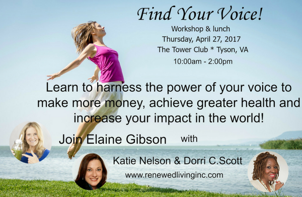 Radical Rejuvenation “Find Your Voice” workshop April 27
